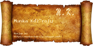 Munka Károly névjegykártya